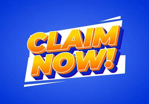 A vibrant graphic design featuring the text Claim Now! in bold, 3D typograp.. 스톡 일러스트