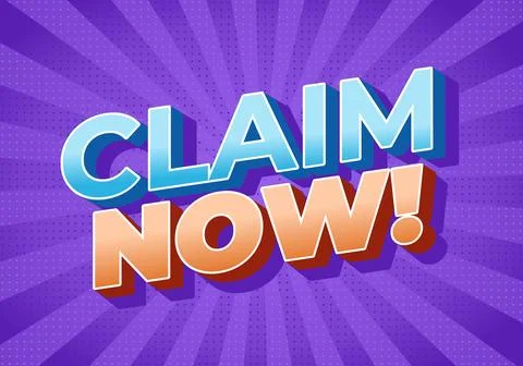 A vibrant graphic design featuring the text CLAIM NOW! in bold, colorful le.. Stock Illustration