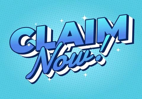 A vibrant graphic design featuring the text CLAIM Now! in bold, stylized ty.. 스톡 일러스트