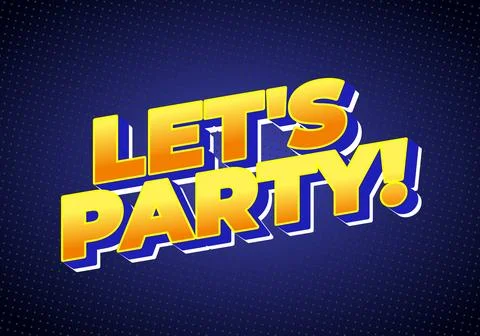 A vibrant graphic design featuring the text LETS PARTY! in bold, colorful l.. 스톡 일러스트