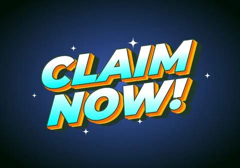 A vibrant graphic design featuring the text CLAIM NOW! in bold, 3D typograp.. Stock Illustration