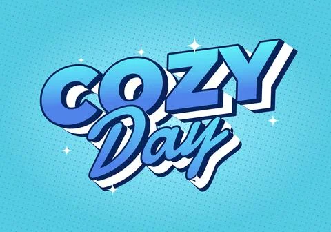 A vibrant graphic design featuring the text Cozy Day in bold, playful typog.. Stock Illustration