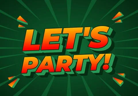 A vibrant graphic design featuring the text LETS PARTY! in bold, colorful l.. 스톡 일러스트