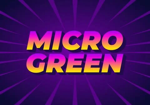 A vibrant graphic design featuring the words MICRO GREEN in bold, stylized .. Illustrazione stock