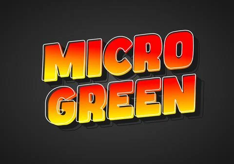 A vibrant graphic design featuring the words MICRO GREEN in bold, stylized .. Illustrazione stock