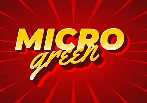 A vibrant graphic design featuring the words MICRO green in bold, stylized .. Stock Illustration