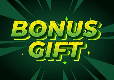 A vibrant graphic design featuring the words Bonus Gift in bold, 3D style w.. Stock Illustration