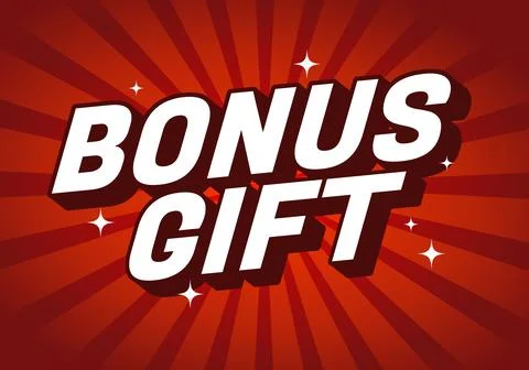 A vibrant graphic design featuring the words BONUS GIFT in bold, dynamic ty.. Stock Illustration