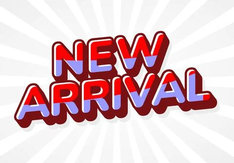 A vibrant graphic design featuring the words New Arrival in bold, 3D letter.. Stock Illustration