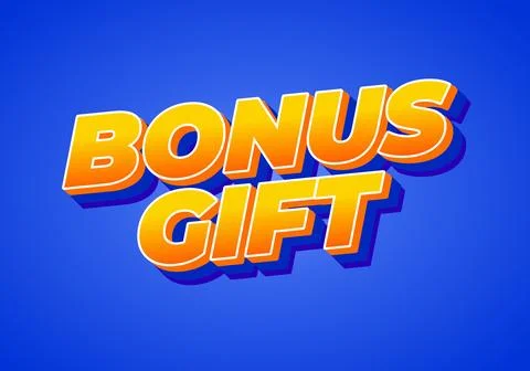 A vibrant graphic design featuring the words BONUS GIFT in bold, 3D style t.. Stock Illustration
