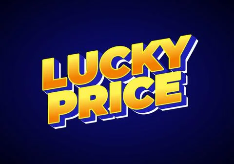 A vibrant graphic design featuring the words Lucky Price in bold, 3D typogr.. Stock Illustration