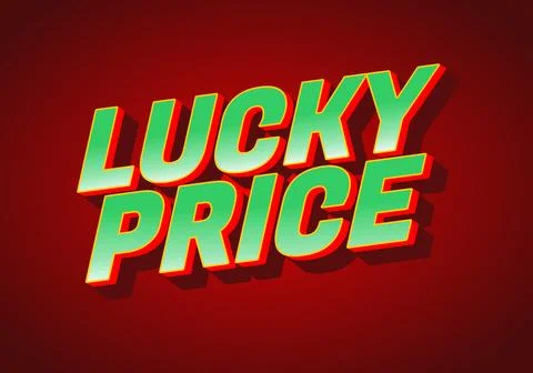 A vibrant graphic design featuring the words Lucky Price in bold, three dim.. Stockillustratie