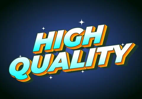 A vibrant graphic design featuring the words HIGH QUALITY in bold, stylized.. Illustrazione stock