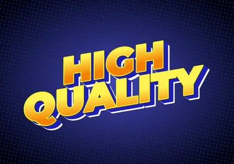 A vibrant graphic design featuring the words HIGH QUALITY in bold, stylized.. Illustrazione stock