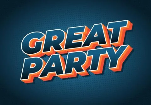 A vibrant graphic design featuring the words Great Party in bold, colorful .. Stockillustratie