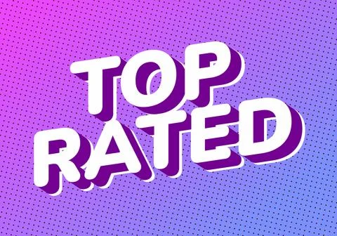 A vibrant graphic design featuring the words TOP RATED in bold, 3D style ty.. 스톡 일러스트