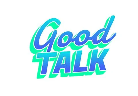 A vibrant graphic design featuring the words Good Talk in playful, modern f.. 스톡 일러스트