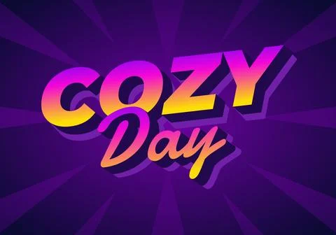 A vibrant graphic design featuring the words Cozy Day in a stylish font wit.. 스톡 일러스트