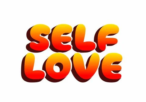 A vibrant graphic design featuring the words self love in bold, rounded let.. Stock Illustration
