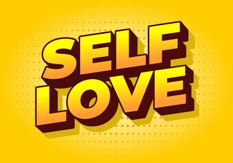 A vibrant graphic design featuring the words Self Love in bold, stylized ty.. Illustrazione stock