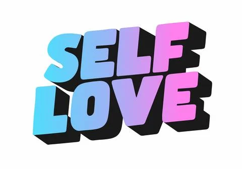 A vibrant graphic design featuring the words Self Love in a bold, modern fo.. Illustrazione stock