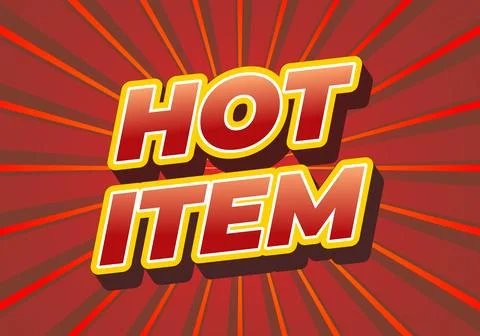 A vibrant graphic featuring the bold text HOT ITEM in a dynamic Stock Illustration