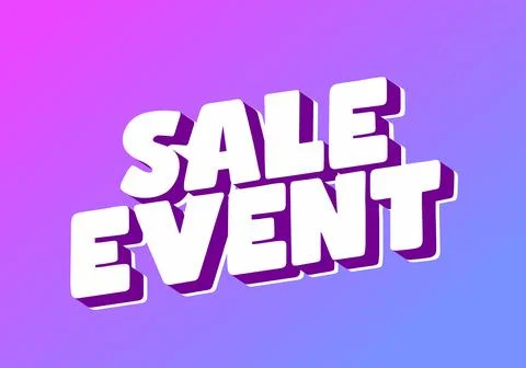 A vibrant graphic featuring bold, three dimensional text that reads SALE EV.. イラスト素材