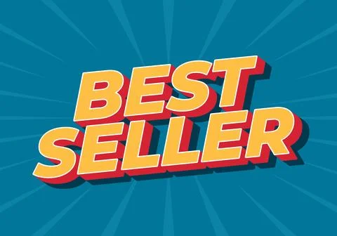 A vibrant graphic featuring the text BEST SELLER in bold, colorful typograp.. Stockillustratie