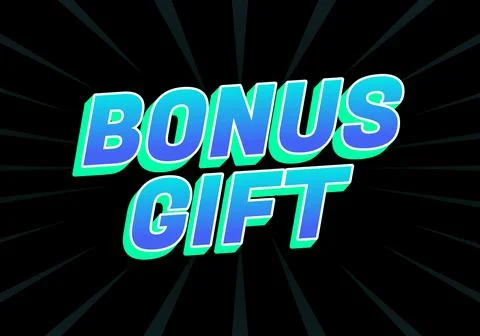 A vibrant graphic featuring the text BONUS GIFT in bold, colorful letters a.. Stock Illustration