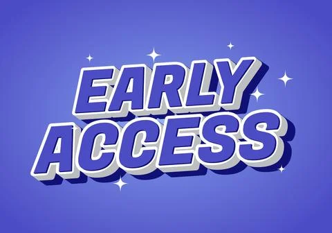 A vibrant graphic featuring the text Early Access in bold, three dimensiona.. Illustrazione stock