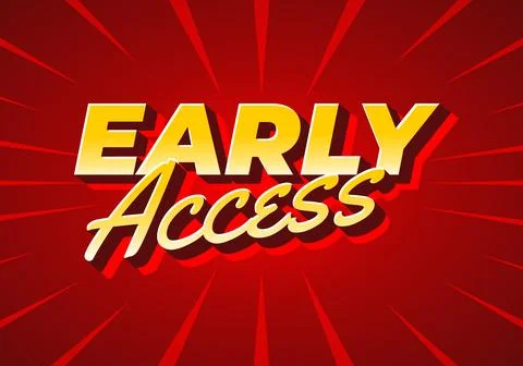 A vibrant graphic featuring the text Early Access in bold, stylized typograph Stock Illustration