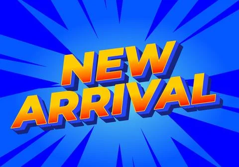 A vibrant graphic featuring the text NEW ARRIVAL in bold, 3D style with a b.. 스톡 일러스트