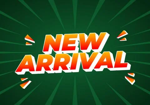 A vibrant graphic featuring the text New Arrival in bold, colorful letters .. Stock Illustration