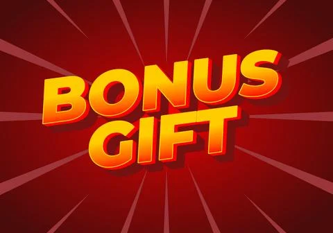 A vibrant graphic featuring the words Bonus Gift in bold, 3D style letters .. Stockillustratie