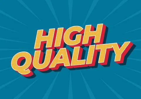 A vibrant graphic featuring the words high quality in bold, stylized typogr.. 스톡 일러스트