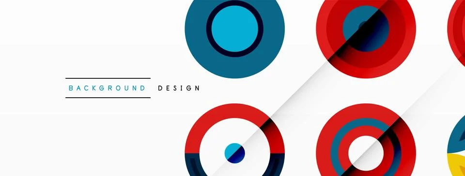 Vibrant graphics featuring a pattern of colorful circles on white background Illustrazione stock