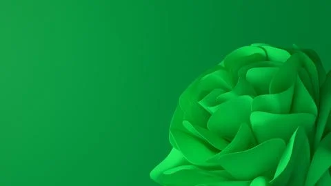 Vibrant green 3d background showing a stylized abstract flower rose. イラスト素材