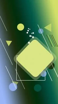 A vibrant green abstract composition of geometric panels, dots, and lines c.. Stock Illustration