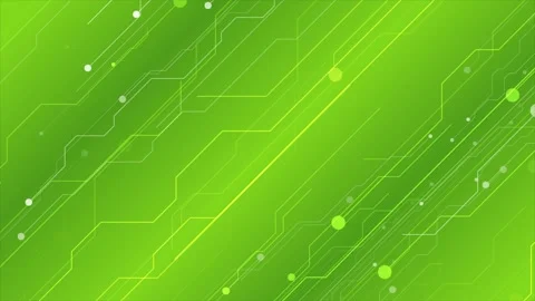 Vibrant green abstract futuristic tech motion background with circuit lines Stock Footage 341935800