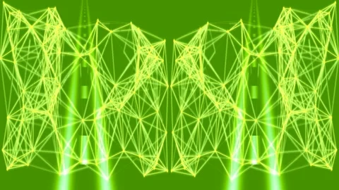 Vibrant green abstract geometric digital pattern background for modern design Stock Footage 339498601