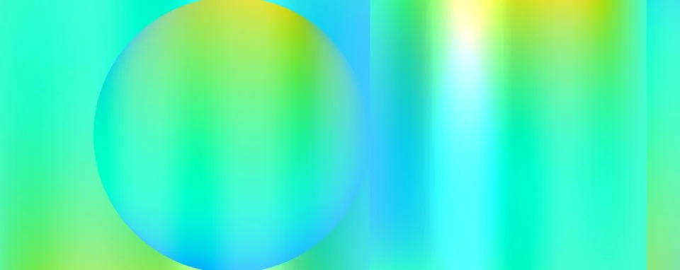Vibrant green and blue pattern with a symmetrical circle, artistic font Illustrazione stock