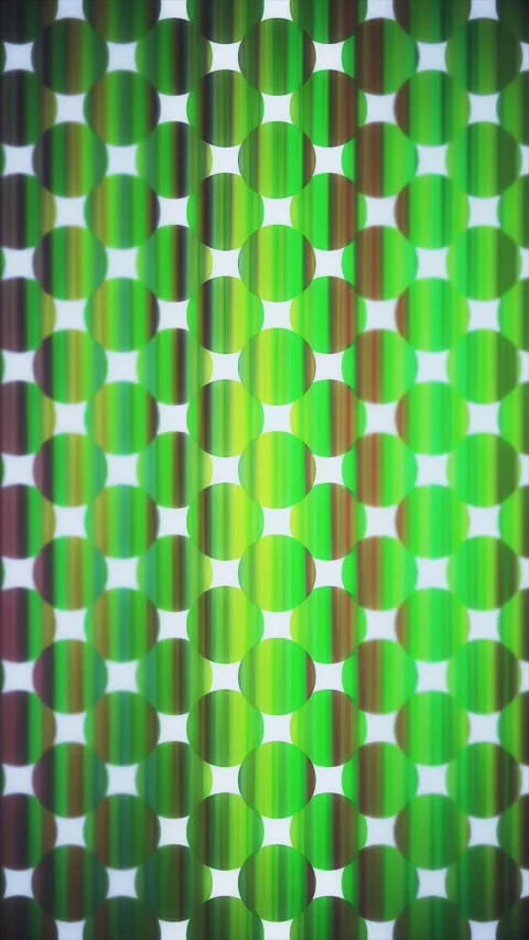 Vibrant green and deep brown stripes fill a field of interconnected circles Stock-Footage 332159559