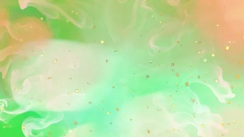 Vibrant green and orange abstract background with gold sparkles Stock Footage 338217536