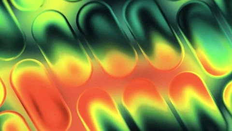 Vibrant Green and Orange Fluid Glass Gradient with Rounded Translucent Shape Stock-Footage 337782843