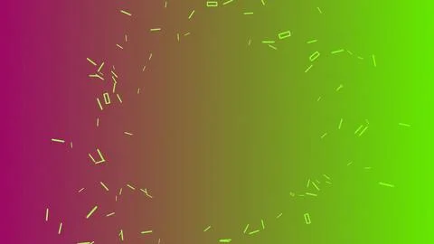 Vibrant green and pink gradient background with confetti Stock Illustration