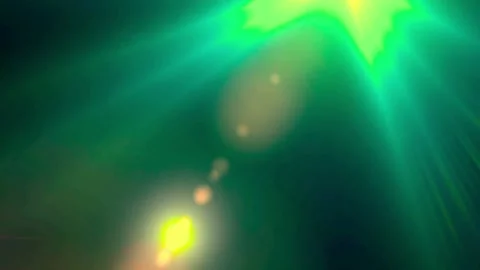 Vibrant green and yellow light beams. Abstract background with glowing rays Stock Footage 334309282