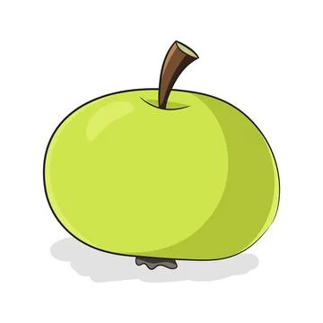 Vibrant green apple vector illustration in a cute cartoon style. Perfect for  Stock Illustration