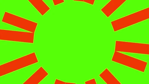 Vibrant green background with dynamic orange shapes exploding outward 動画素材 330287371