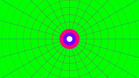 Vibrant green background featuring a central circular target pattern design 스톡 동영상 340904242