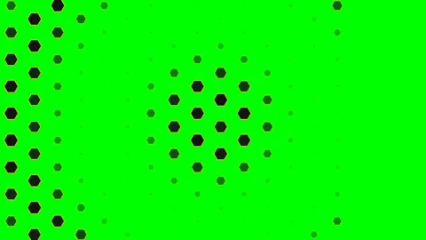 Vibrant green background featuring a geometric pattern of black hexagons Stock Footage 341820884